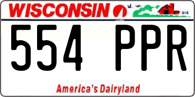 WI license plate 554PPR