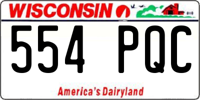 WI license plate 554PQC