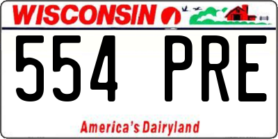 WI license plate 554PRE