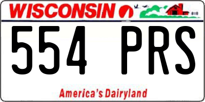 WI license plate 554PRS