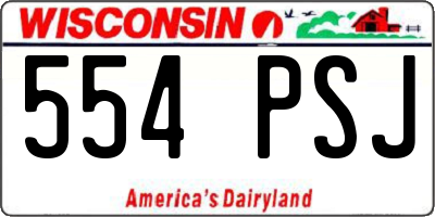 WI license plate 554PSJ