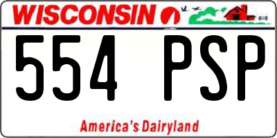 WI license plate 554PSP
