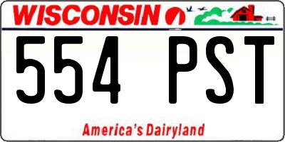 WI license plate 554PST