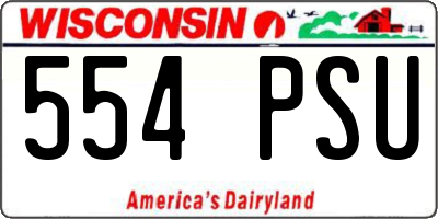 WI license plate 554PSU