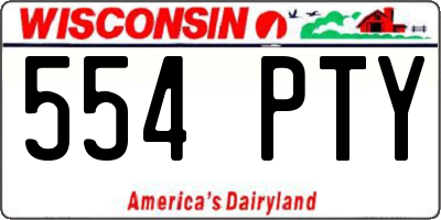 WI license plate 554PTY