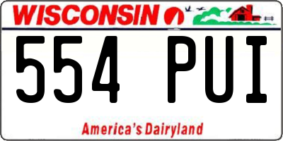 WI license plate 554PUI