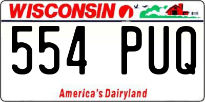 WI license plate 554PUQ