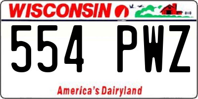 WI license plate 554PWZ