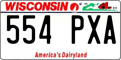 WI license plate 554PXA