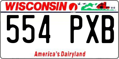 WI license plate 554PXB