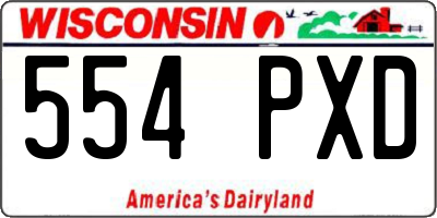 WI license plate 554PXD