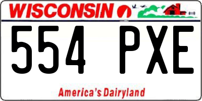 WI license plate 554PXE