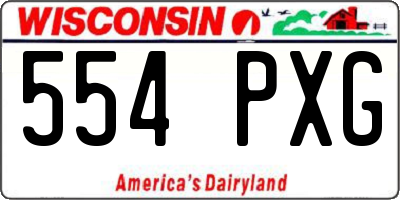 WI license plate 554PXG
