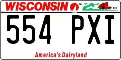 WI license plate 554PXI