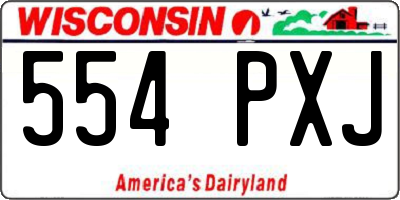 WI license plate 554PXJ