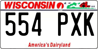 WI license plate 554PXK