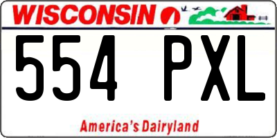 WI license plate 554PXL