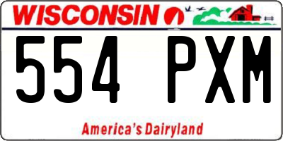 WI license plate 554PXM