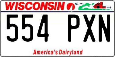 WI license plate 554PXN