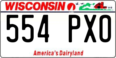 WI license plate 554PXO