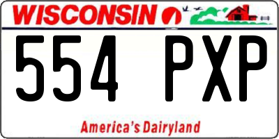 WI license plate 554PXP