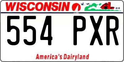 WI license plate 554PXR