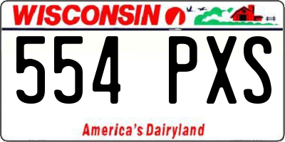 WI license plate 554PXS