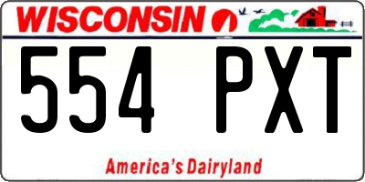 WI license plate 554PXT