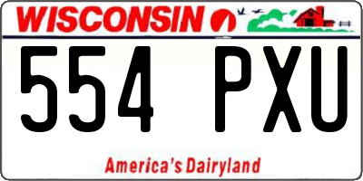 WI license plate 554PXU