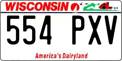 WI license plate 554PXV