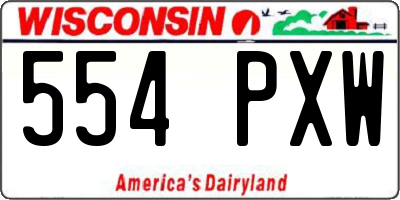 WI license plate 554PXW