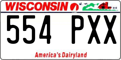 WI license plate 554PXX