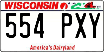 WI license plate 554PXY