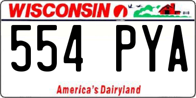 WI license plate 554PYA