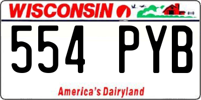 WI license plate 554PYB