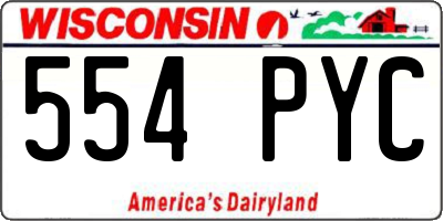 WI license plate 554PYC