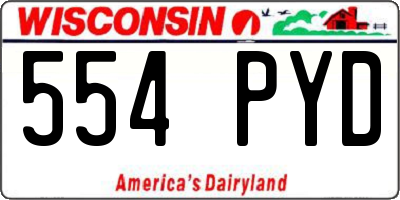 WI license plate 554PYD