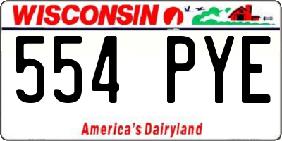 WI license plate 554PYE