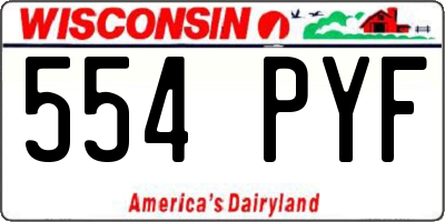 WI license plate 554PYF