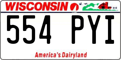 WI license plate 554PYI