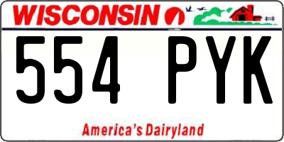 WI license plate 554PYK