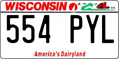 WI license plate 554PYL