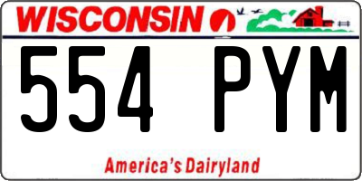 WI license plate 554PYM
