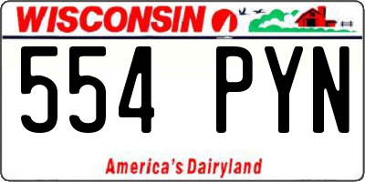 WI license plate 554PYN