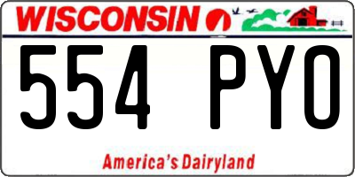 WI license plate 554PYO