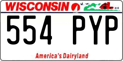 WI license plate 554PYP