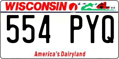 WI license plate 554PYQ