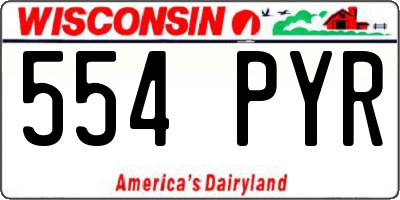 WI license plate 554PYR