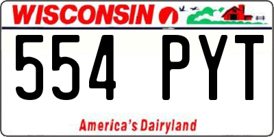 WI license plate 554PYT