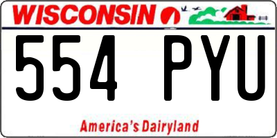 WI license plate 554PYU
